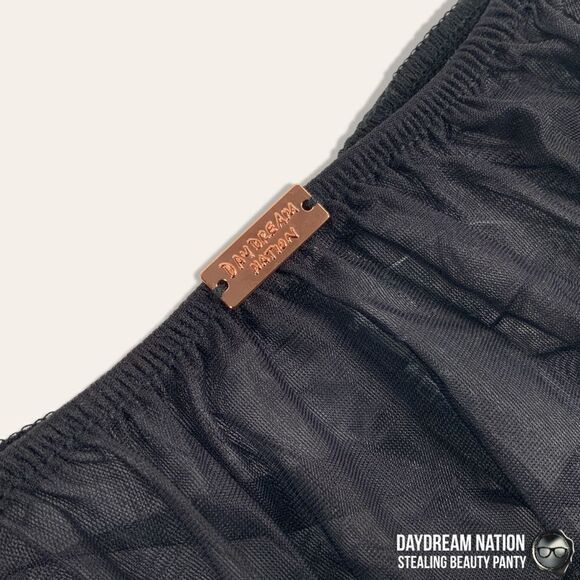 DAYDREAM NATION STEALING BEAUTY PANTY IN SHEER BLACK MESH SIZE LARGE RUCHED BACK - Picture 7 of 13